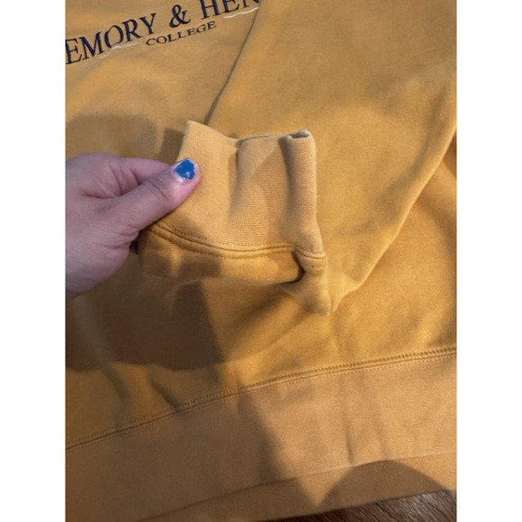 Vintage Jansport Emory & Henry‎ College Sweatshirt Crewneck Yellow Embroidered M - Picture 7 of 11